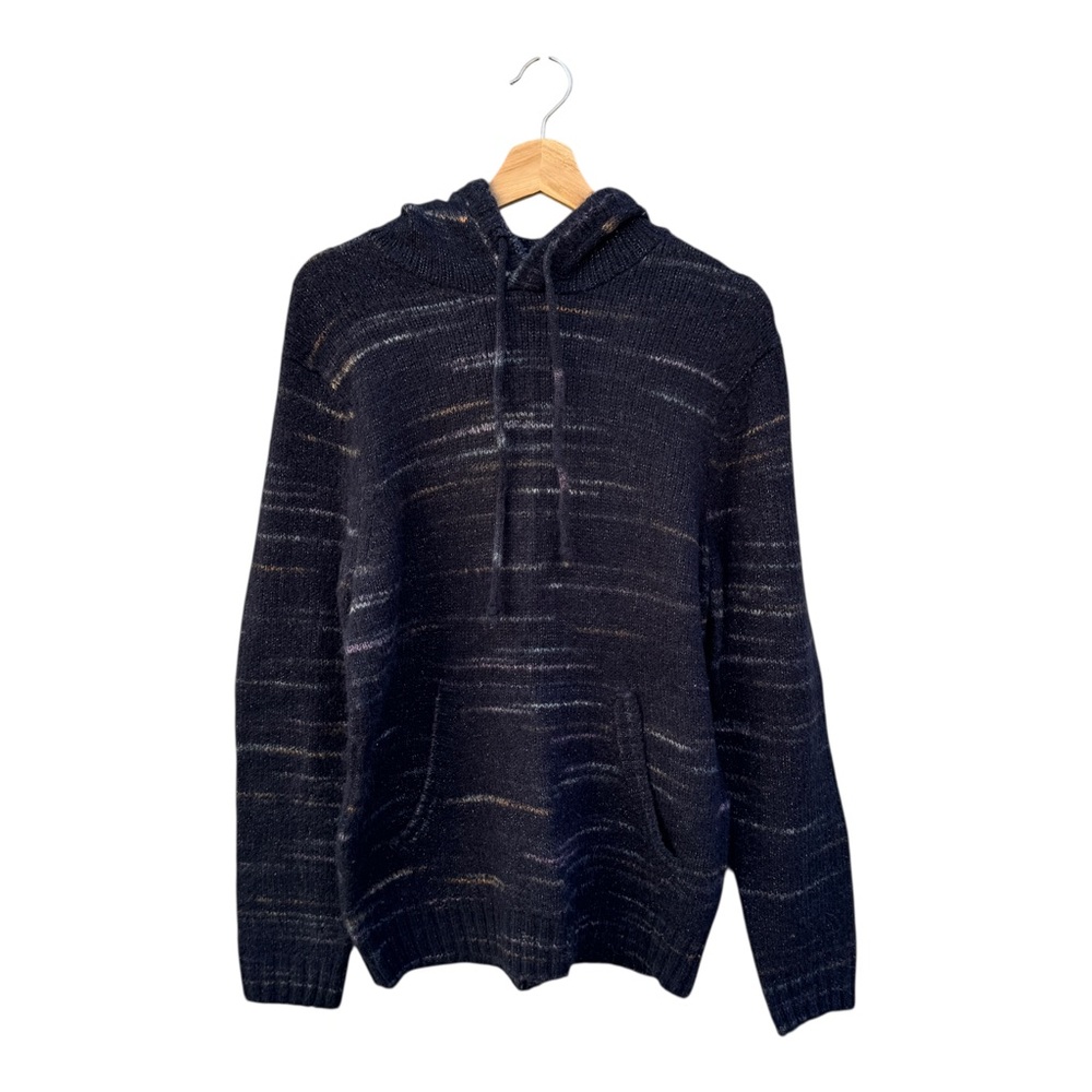 Old Navy Men's Navy Heathered Stripe Crewneck Hoodie